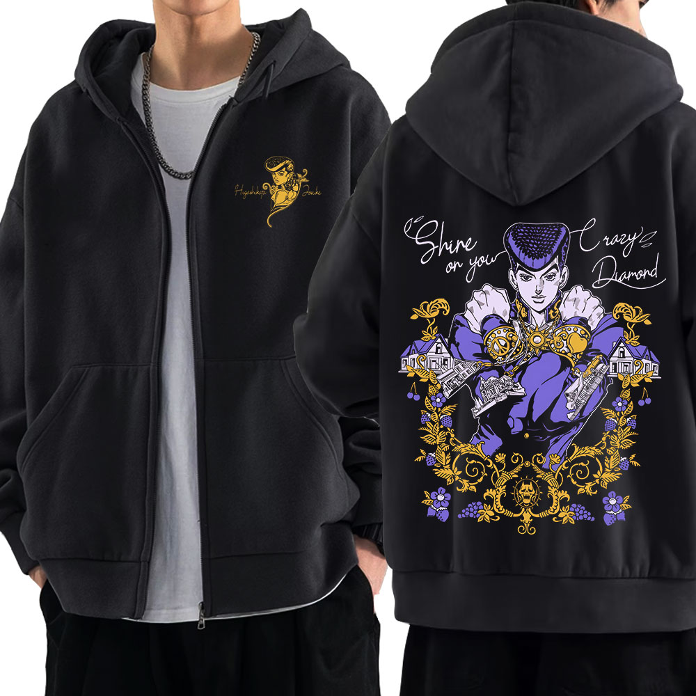 Men'S Fashion Zipper Hoodie - Anime Jojo Bizarre Adventure Zipper Hoodies