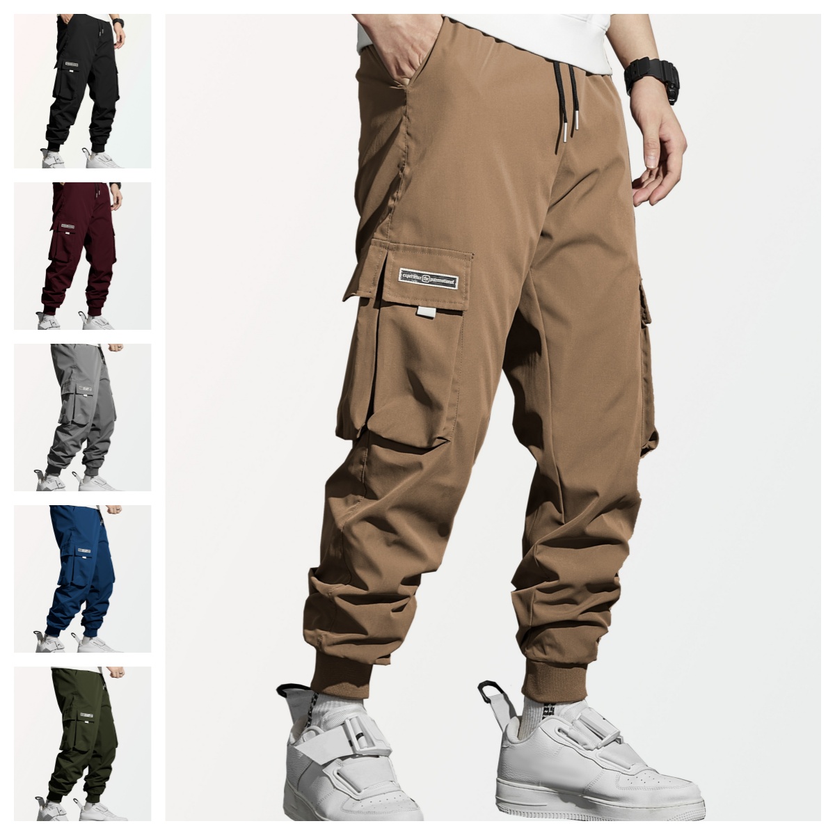 Cargo Jogger Pants - Men Multi Pocket Cargo Pants Elastic