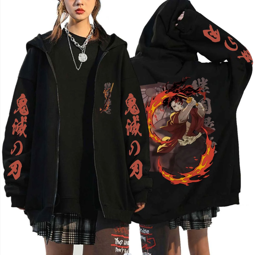 Men'S Fashion Zipper Hoodie - New Demon Slayer Tsugikuni Yoriichi Merch