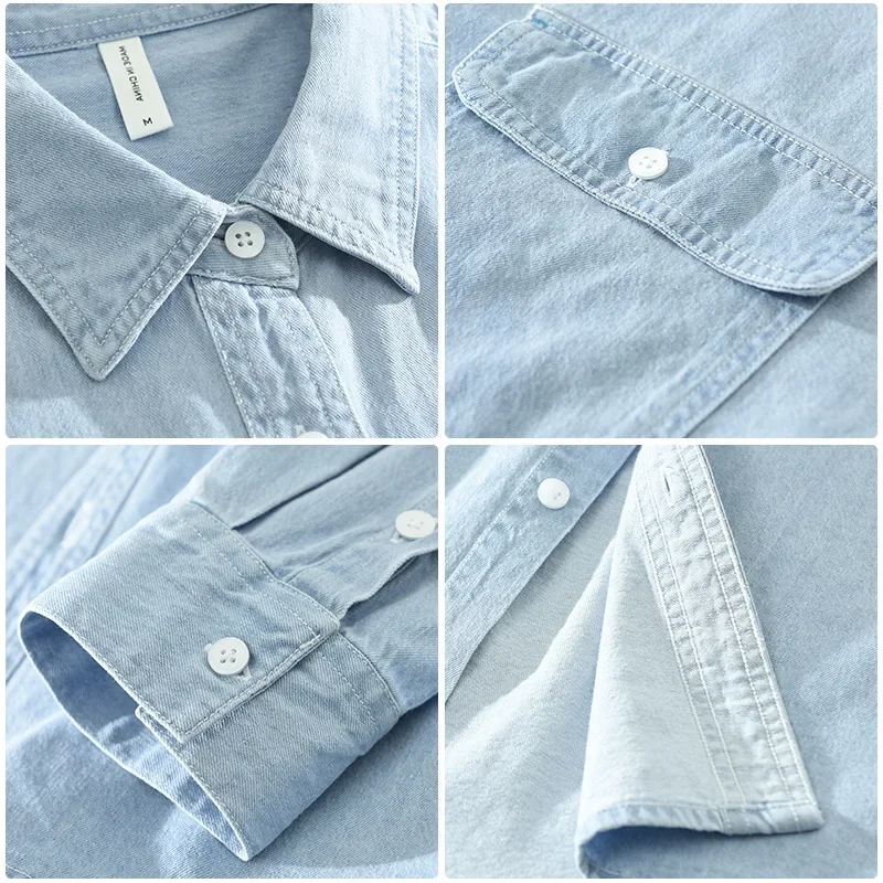 Korean Fashion Men Denim Shirt - Jeans Shirt Fashion For Men recension och pris