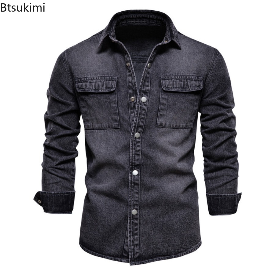 Spring Autumn Men's Fashion Sl - Jeans Shirt Fashion For Men recension och pris