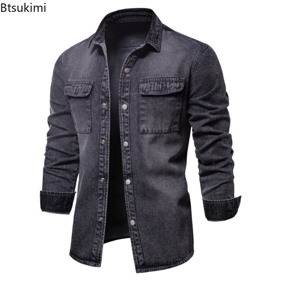 Spring Autumn Men's Fashion Sl - Jeans Shirt Fashion For Men recension och pris