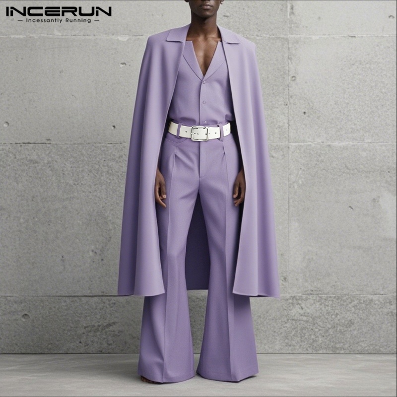INCERUN Men Sets Solid Color L - Men'S Fashion Loose Pants recension och pris