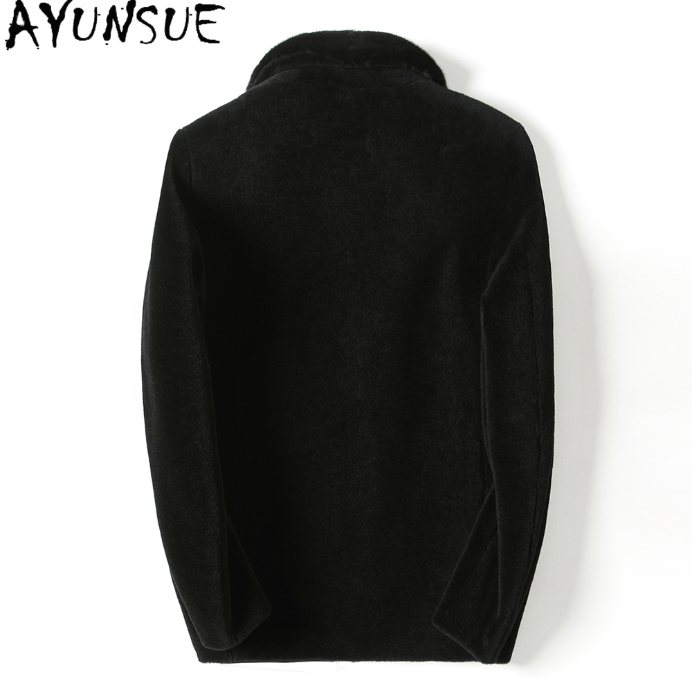 AYUNSUE Casual 100% Wool Coats - Men'S Fashion Zipper Jacket recension och pris