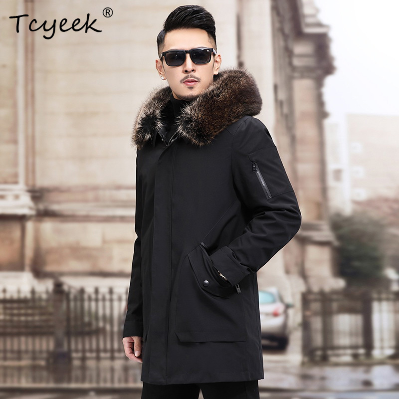 Tcyeek Sliver Fox Fur Collar W - Men'S Fashion Zipper Jacket recension och pris
