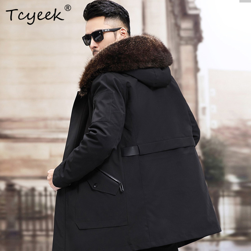 Tcyeek Sliver Fox Fur Collar W - Men'S Fashion Zipper Jacket recension och pris