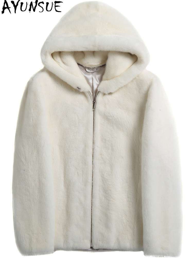 AYUSNUE Natural Mink Coat Men  - Men'S Fashion Zipper Hoodie recension och pris