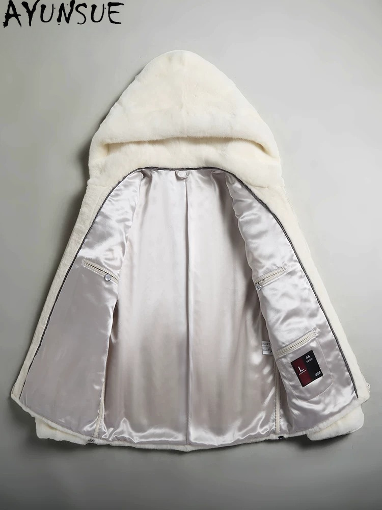 AYUSNUE Natural Mink Coat Men  - Men'S Fashion Zipper Hoodie recension och pris