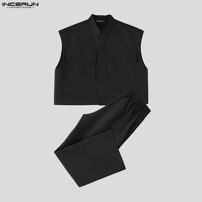 INCERUN Men Sets Solid Sleevel - Men'S Fashion Loose Pants recension och pris