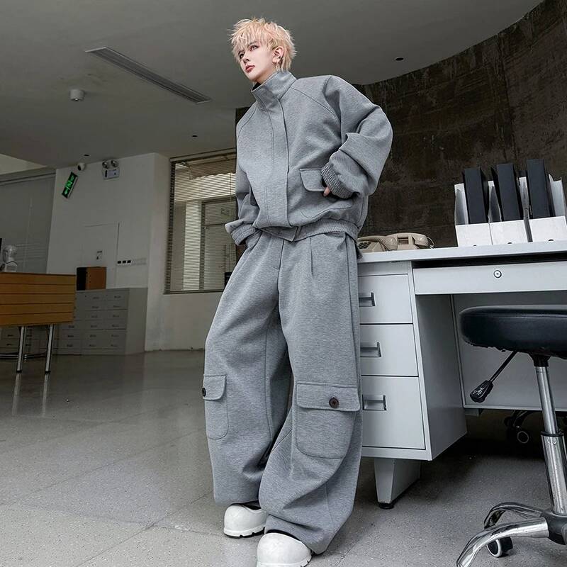 LUZHEN Color Cardigan 2026 PU  - Men'S Fashion Loose Pants recension och pris