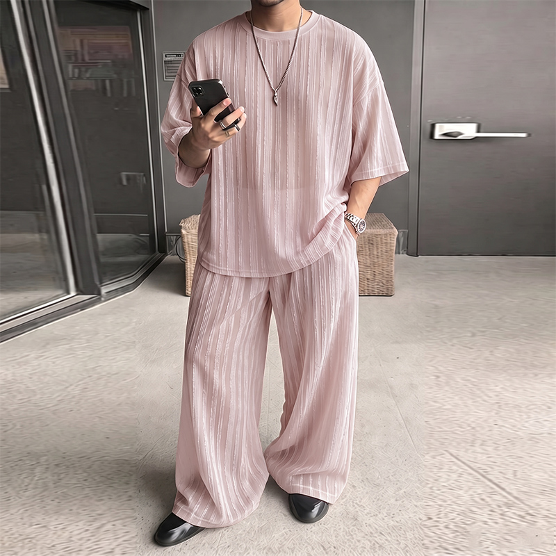 INCERUN Men's Sets Striped See - Men'S Fashion Loose Pants recension och pris