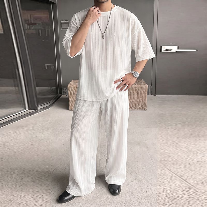 INCERUN Men's Sets Striped See - Men'S Fashion Loose Pants recension och pris