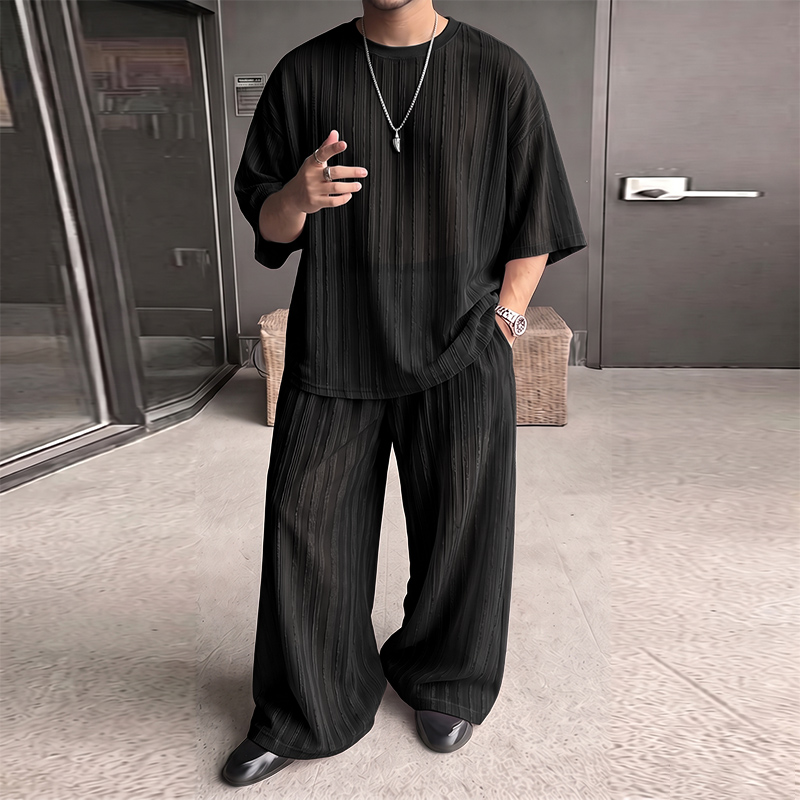 INCERUN Men's Sets Striped See - Men'S Fashion Loose Pants recension och pris