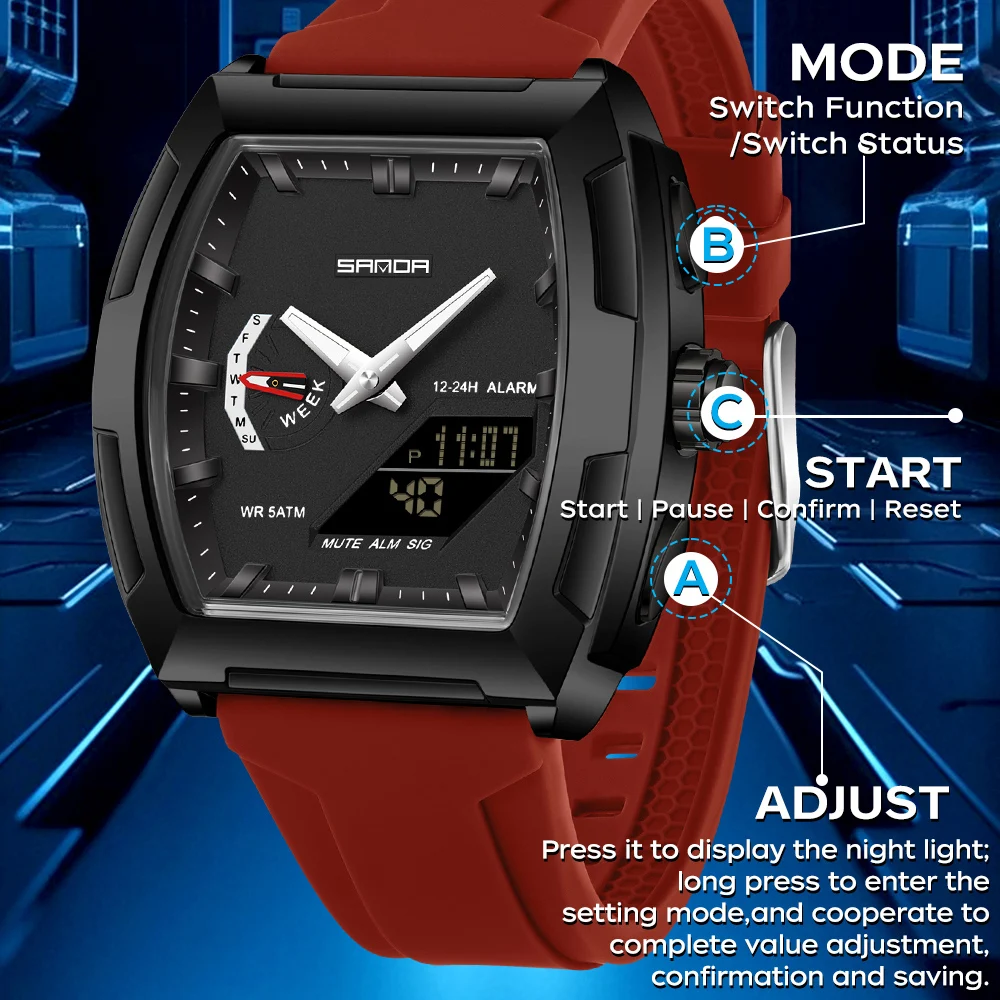 SANDA Military Man Watches Lux - Men'S Fashion Zone recension och pris