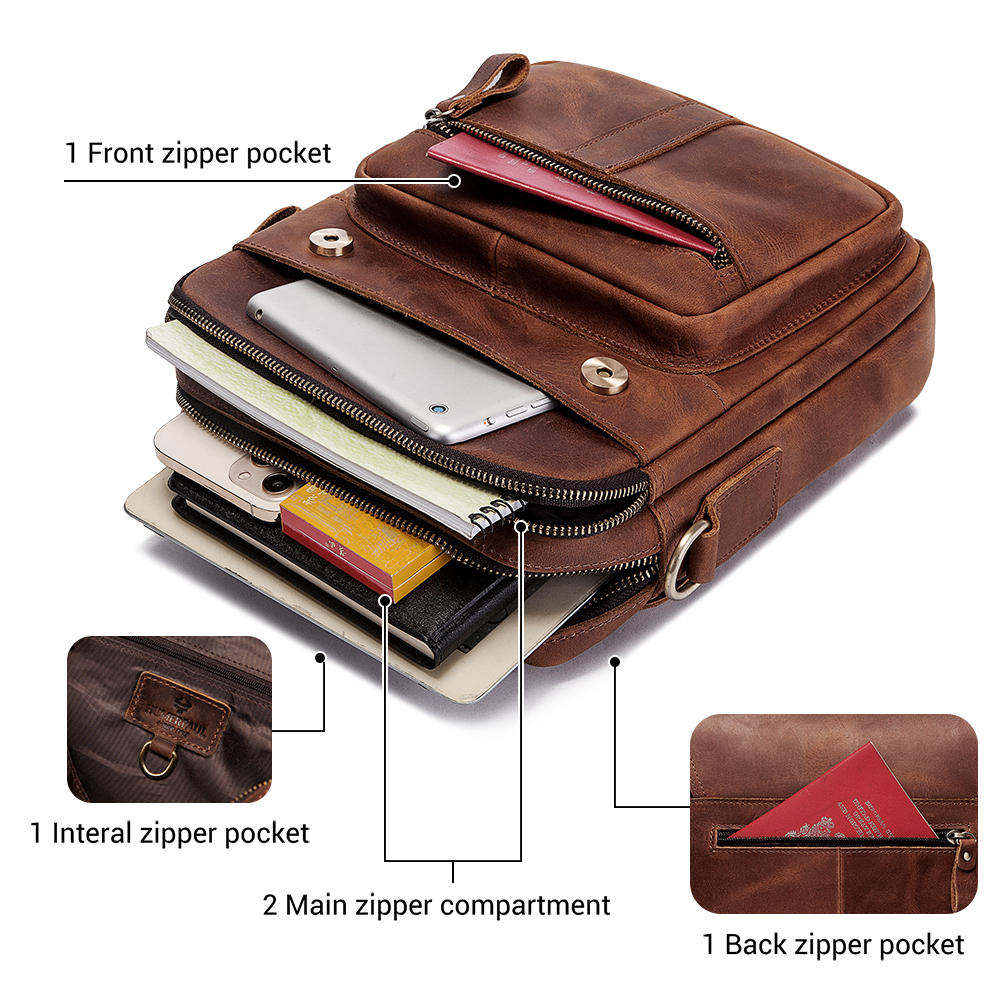 HUMERPAUL Genuine Leather Men' - Crossbody Bag Men recension och pris