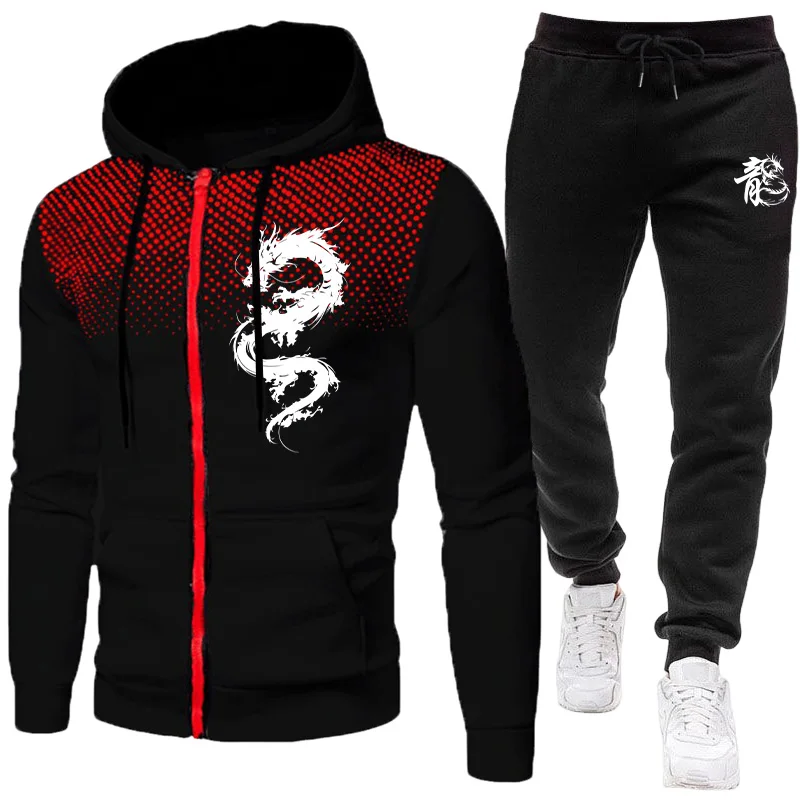 Men's Paris Dragon Pattern Fas - Men'S Fashion Zipper Hoodie recension och pris
