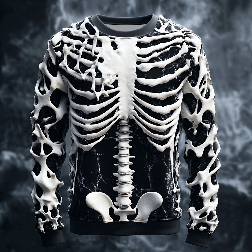 Funny 3D Skull Print Men's T-s - Men'S Fashion Y2K recension och pris