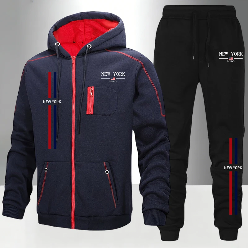 Men's Set/Coat/Pants Autumn Wi - Men'S Fashion Zipper Hoodie recension och pris