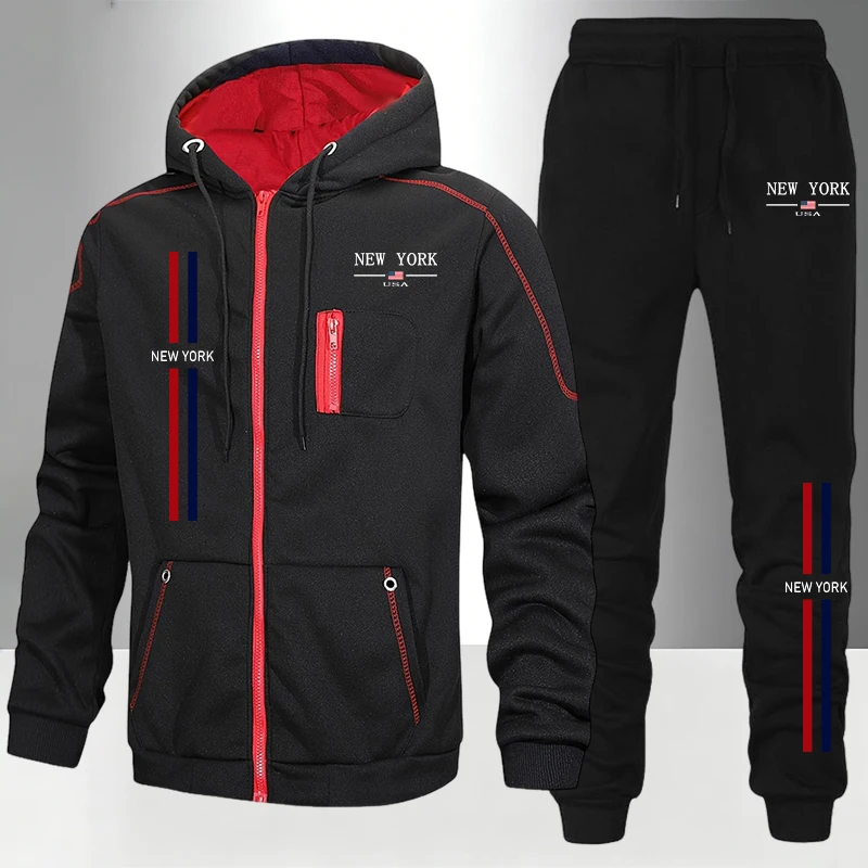 Men's Set/Coat/Pants Autumn Wi - Men'S Fashion Zipper Hoodie recension och pris