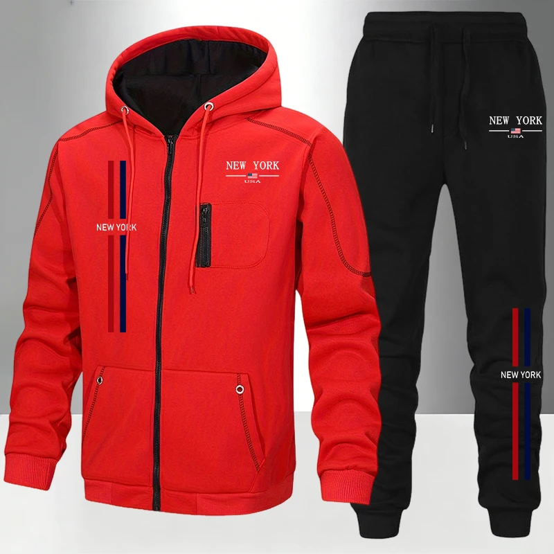 Men's Set/Coat/Pants Autumn Wi - Men'S Fashion Zipper Hoodie recension och pris