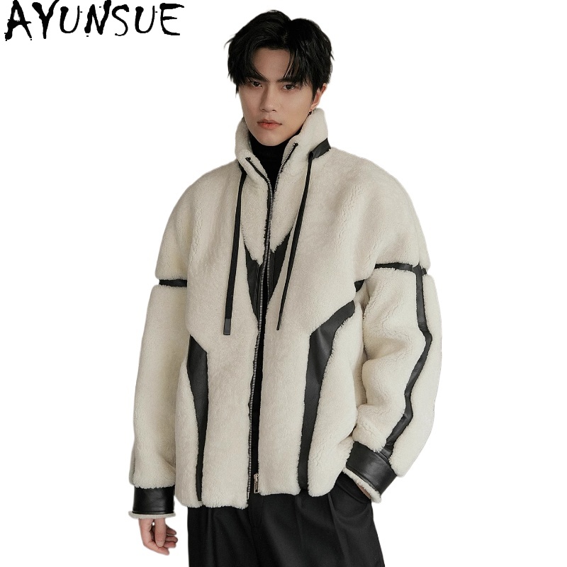 AYUNSUE Luxury Natural Fur Coa - Men'S Fashion Zipper Jacket recension och pris