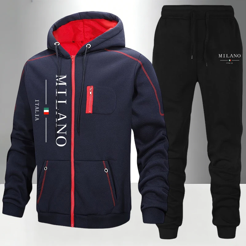 italy Fashion Men's Set/Coat/P - Men'S Fashion Zipper Hoodie recension och pris