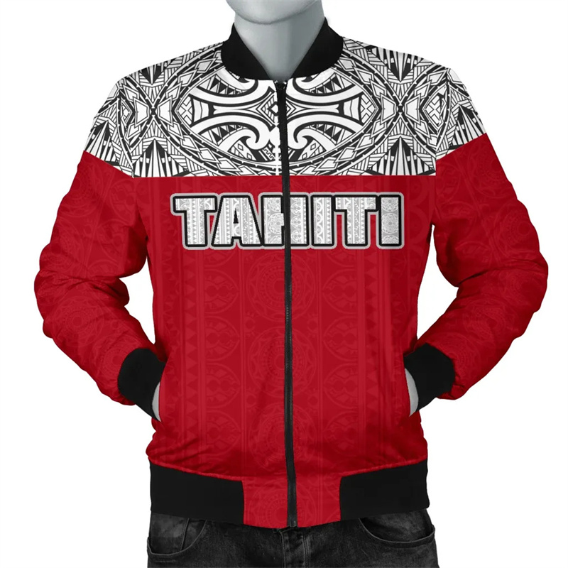 New Vintage 3D Printing Polyne - Men'S Fashion Zipper Jacket recension och pris