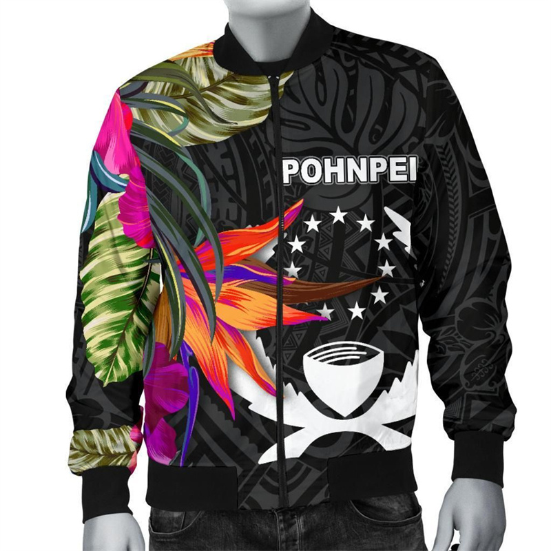 New Vintage 3D Printing Polyne - Men'S Fashion Zipper Jacket recension och pris