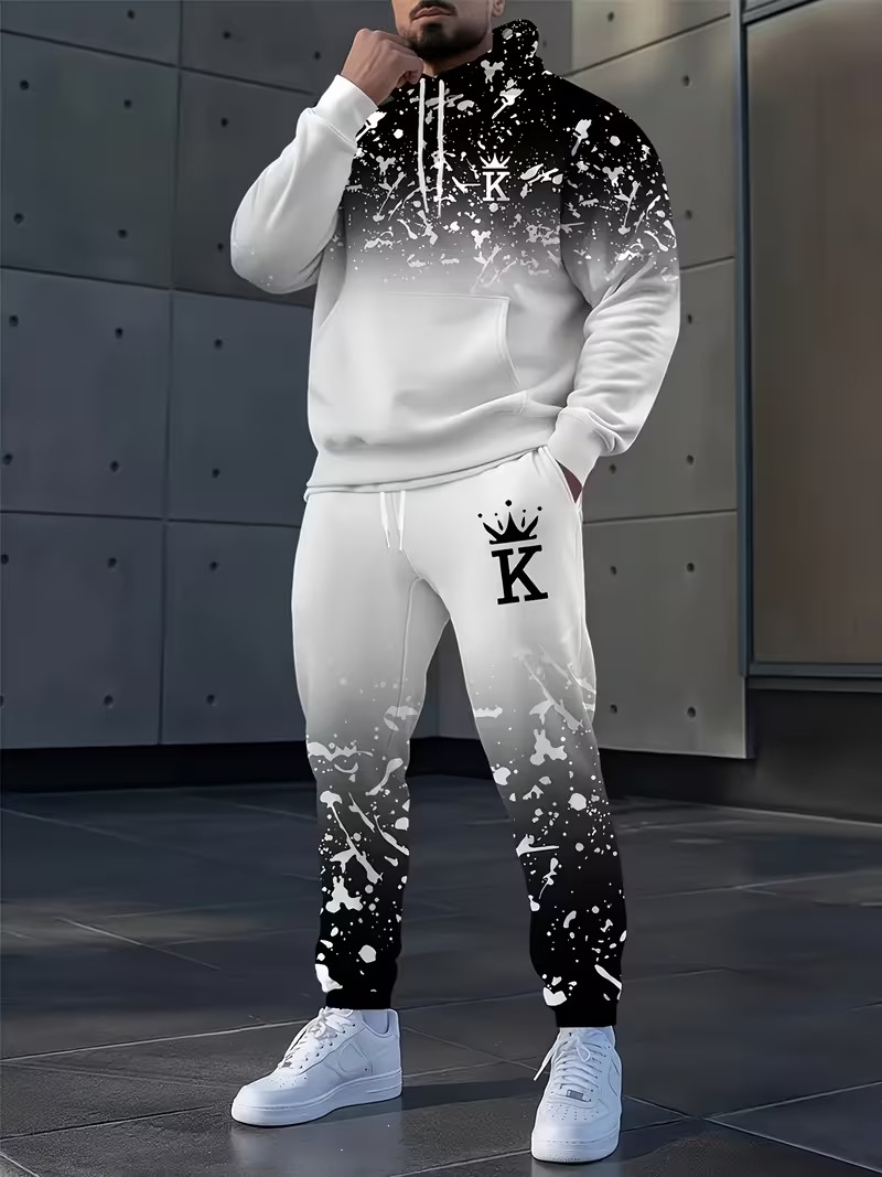 Fashion Crown Printed Hoodies  - Men'S Fashion Loose Pants recension och pris