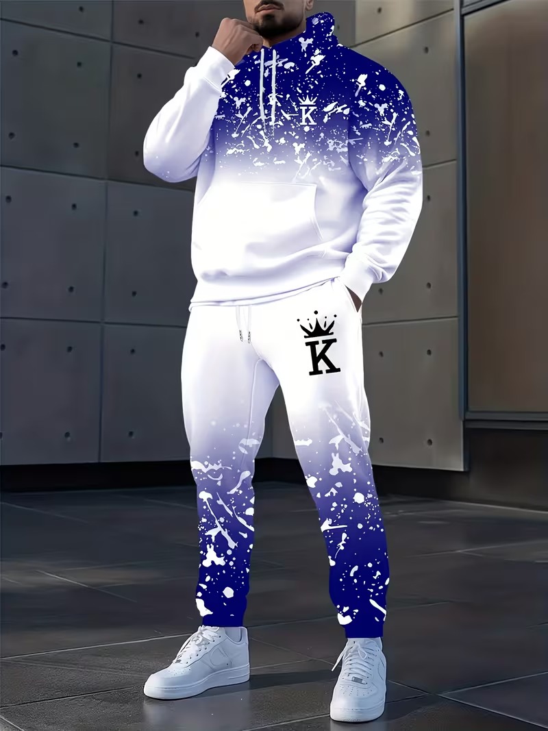 Fashion Crown Printed Hoodies  - Men'S Fashion Loose Pants recension och pris