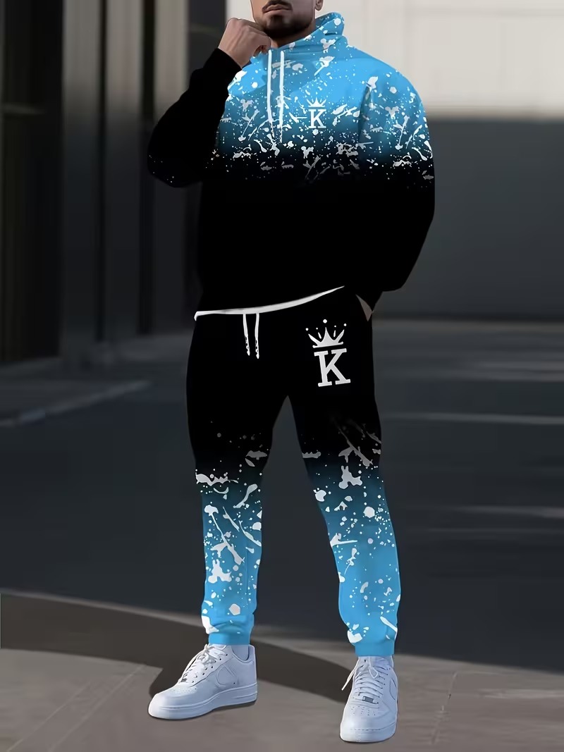 Fashion Crown Printed Hoodies  - Men'S Fashion Loose Pants recension och pris