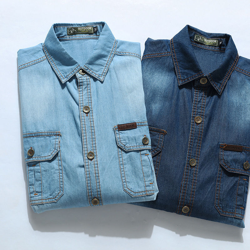 New Fashion Men Light Blue Lon - Jeans Shirt Fashion For Men recension och pris