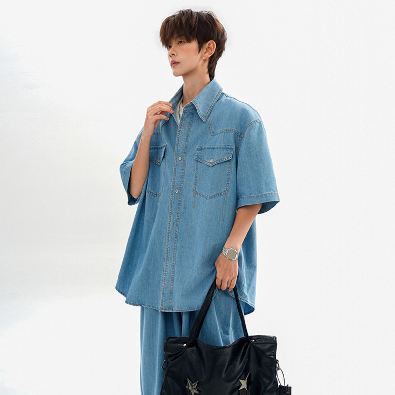 WTHT Fashion Men's Patchwork P - Jeans Shirt Fashion For Men recension och pris